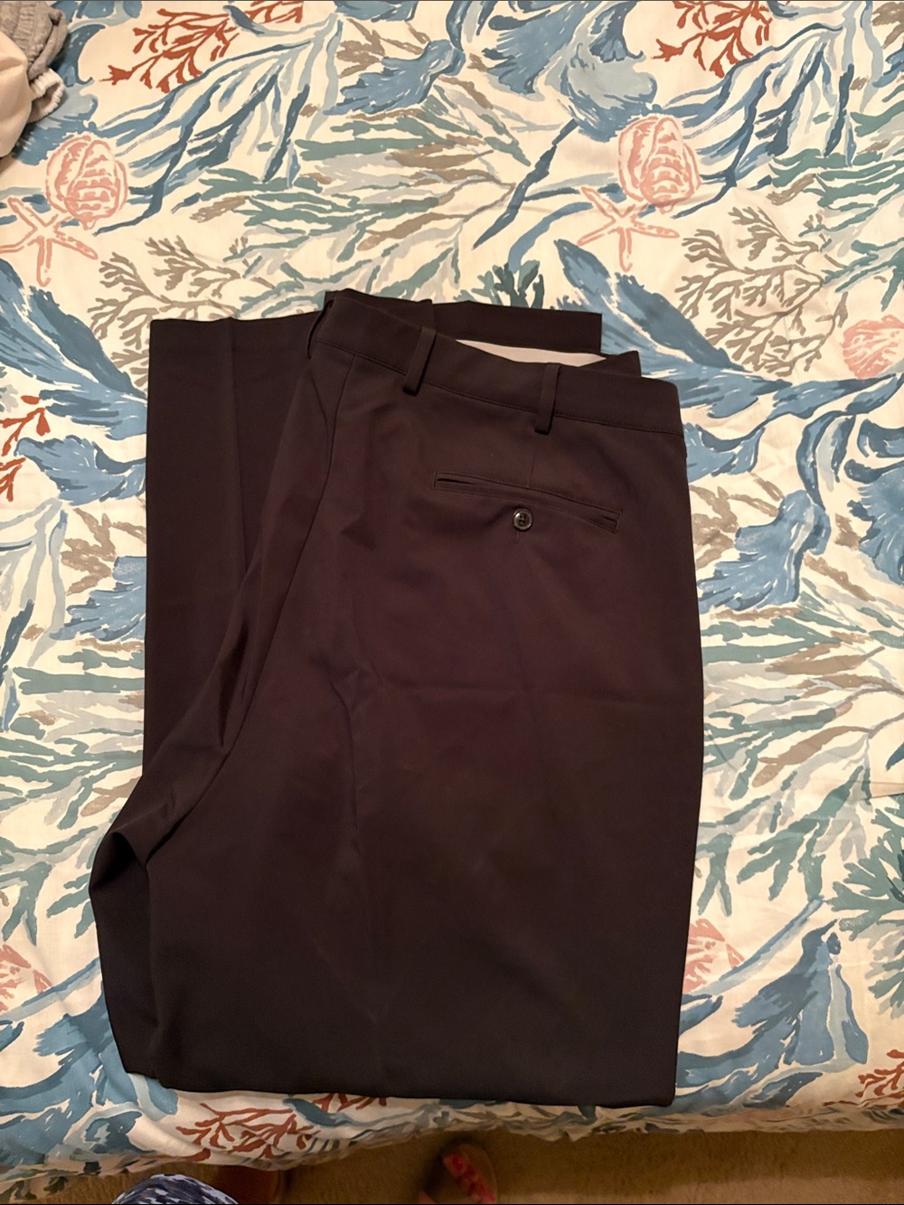 Greg Norman Collection Men's Dark Black  Dress Pants - Classic Flat Front